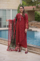 ANEELAS-UNSTITCHED 3PC LAWN CHIKANKARI & LASER WORK EMBROIDERED SUIT-PK-4875