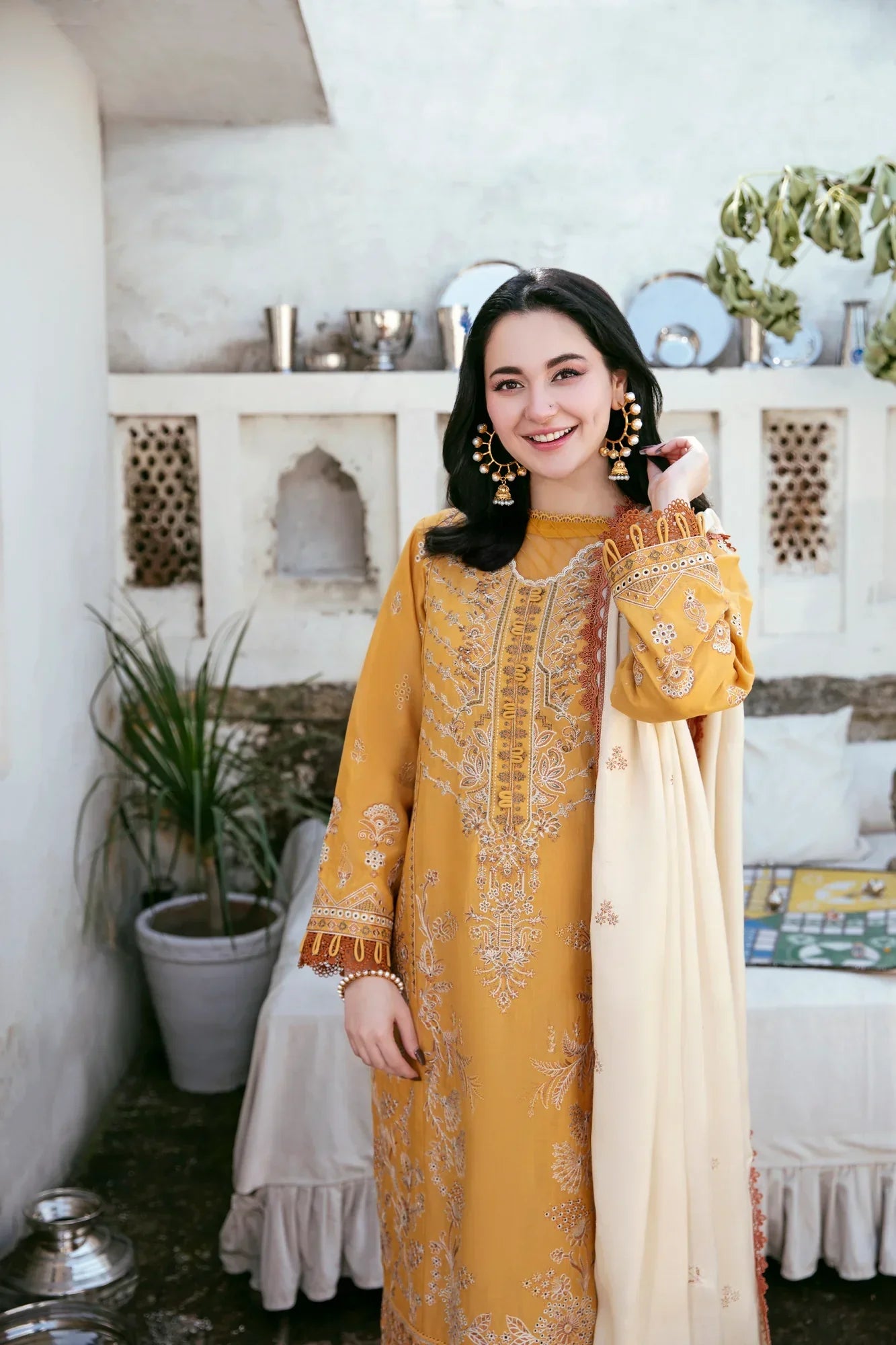 FLORENT - UNSTITCHED 3PC DHANAK EMBROIDERED SUIT-PK-5746