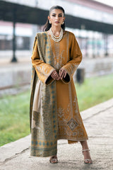 IZEL- UNSTITCHED 3PC DHANAK EMBROIDERED SUIT-PK-5768