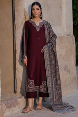 IZEL-UNSTITCHED 3PC DHANAK EMBROIDERED SUIT-PK-4364