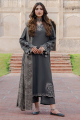 IZEL-UNSTITCHED 3PC DHANAK EMBROIDERED SUIT-PK-4359