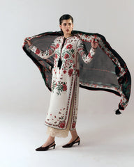 HUSSAIN REHAR-UNSTITCHED 3PC DHANAK EMBROIDERED SUIT-PK-5244