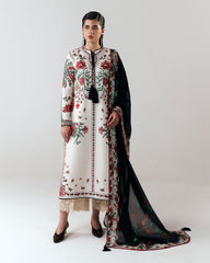 HUSSAIN REHAR-UNSTITCHED 3PC DHANAK EMBROIDERED SUIT-PK-5244