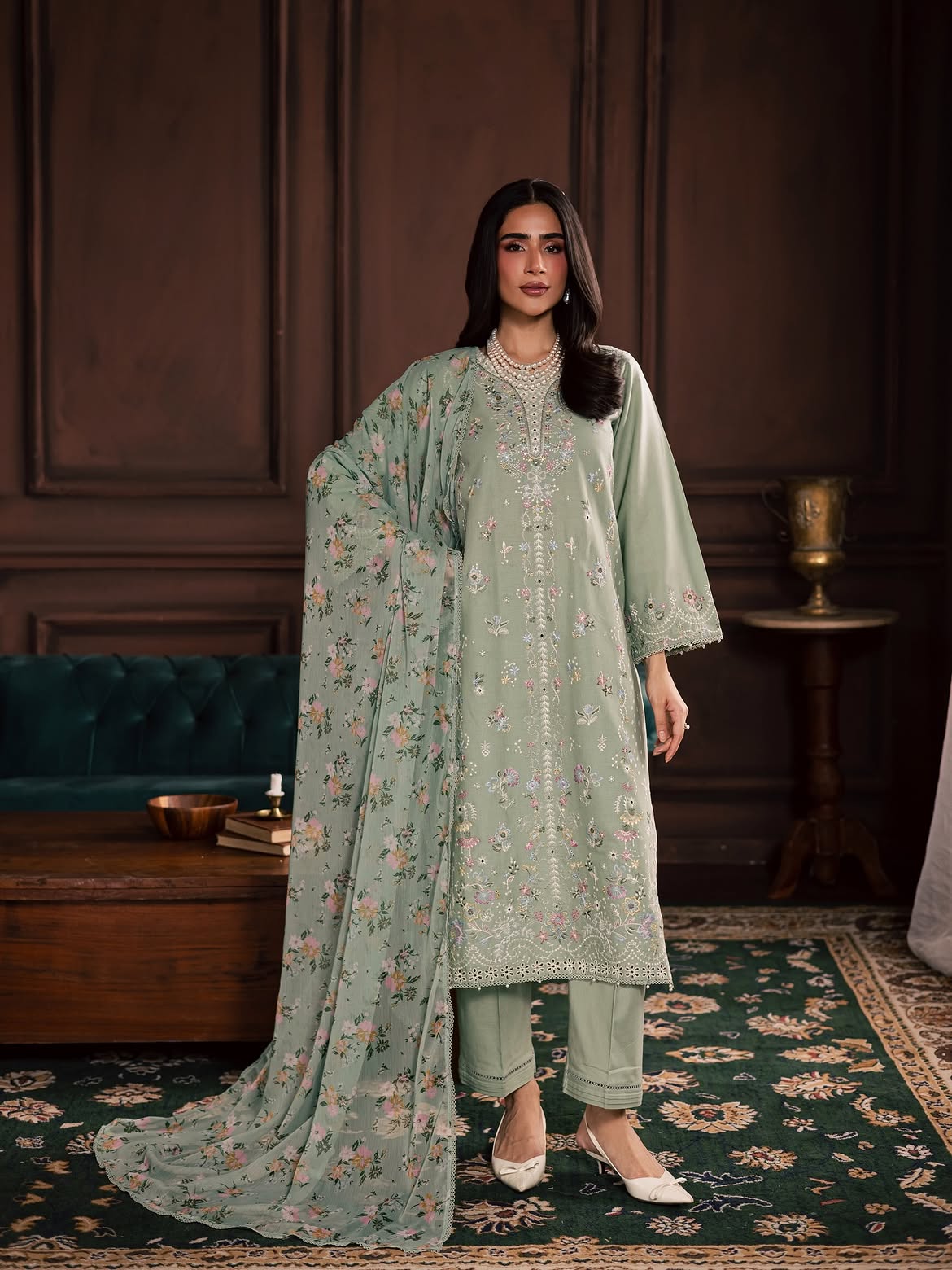 BATIK-UNSTITCHED 3PC DHANAK EMBROIDERED SUIT-PK-5191