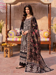 MAHNUR-UNSTITCHED 3PC LAWN LASER WORK EMBROIDERED SUIT-PK-4772