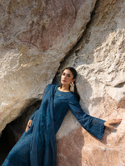 RANG RASIYA-UNSTITCHED 3PC LAWN LASER WORK EMBROIDERED SUIT-PK-4741