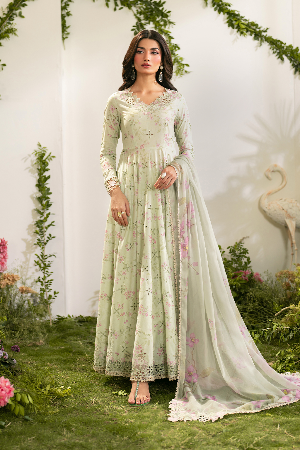 IZNIK-UNSTITCHED 3PC LAWN PRINTED EMB FROCK-PK-067
