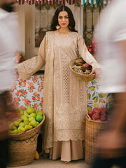 MAHNUR-UNSTITCHED 3PC LAWN CHIKAANKARI EMBROIDERED SUIT-PK-4703