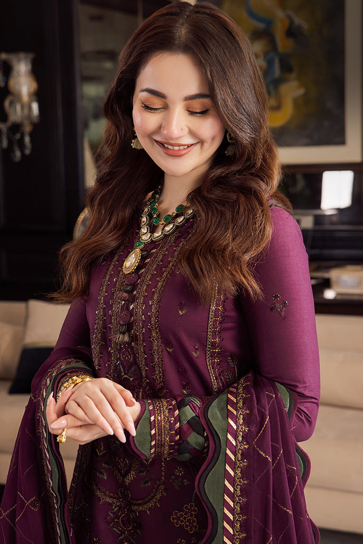 ASIM JOFA-UNSTITCHED 3PC DHANAK EMBROIDERED SUIT-PK-5808