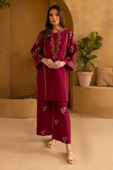 BATIK-2PIECE DHANAK EMBROIDERED SHIRT WITH DHANAK EMB TROUSER-PK-15016