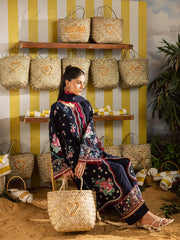 MAHNUR-UNSTITCHED 3PC DHANAK EMBROIDERED SUIT-PK-5231