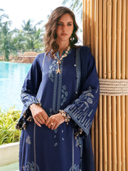 IZEL-UNSTITCHED 3PC LAWN EMBROIDERED SUIT-PK-4872