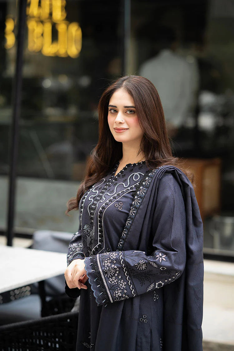 LIBAAS-UNSTITCHED 3PC DHANAK EMBROIDERED SUIT-PK-5796