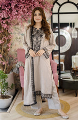 LIBAAS-UNSTITCHED 3PC LAWN EMBROIDERED SUIT-PK-4561