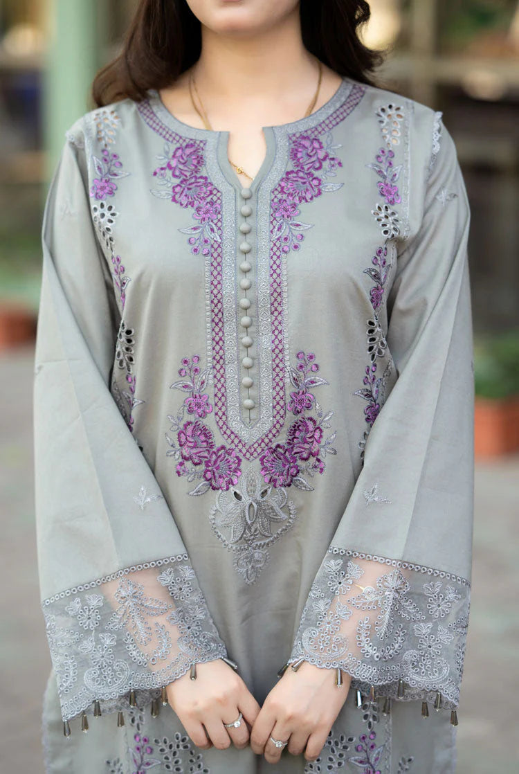 LIBAAS-UNSTITCHED 3PC DHANAK EMBROIDERED SUIT-PK-5743