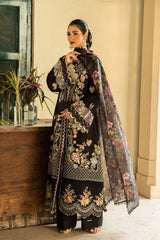 HUSSAIN REHAR-UNSTITCHED 3PC LAWN EMBROIDERED SUITPK-4702