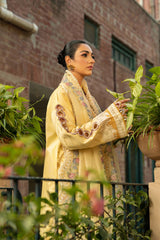 MAHNUR-UNSTITCHED 3PC LAWN EMBROIDERED SUIT-PK-4657