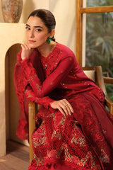 QALAMQAR-UNSTITCHED 3PC LAWN EMBROIDERED SUIT-PK-4709