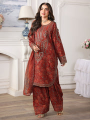 JAZMIN-UNSTITCHED 3PC LAWN DIGITAL PRINTED SUIT-PK-002