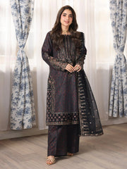 MOHAGNI-3PC LAWN PRINTED EMBROIDERED SHIRT WITH ORGANZA EMBROIDERED DUPATTA AND PRINT TROUSER-PK-1208