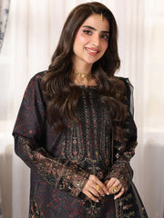 MOHAGNI-3PC LAWN PRINTED EMBROIDERED SHIRT WITH ORGANZA EMBROIDERED DUPATTA AND PRINT TROUSER-PK-1208