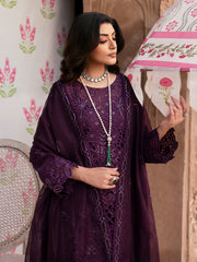 MAHNUR-UNSTITCHED 3PC LAWN SEQUENCE EMBROIDERED SUIT-PK-4692