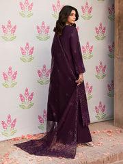 MAHNUR-UNSTITCHED 3PC LAWN SEQUENCE EMBROIDERED SUIT-PK-4692