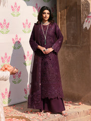 MAHNUR-UNSTITCHED 3PC LAWN SEQUENCE EMBROIDERED SUIT-PK-4692