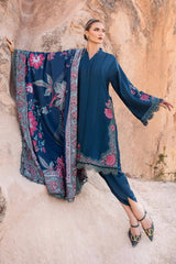 MARIA B - 3PC DHANAK EMBROIDERED SHIRT WITH KOTARAI PRINT SHAWL AND TROUSER -EP-5318