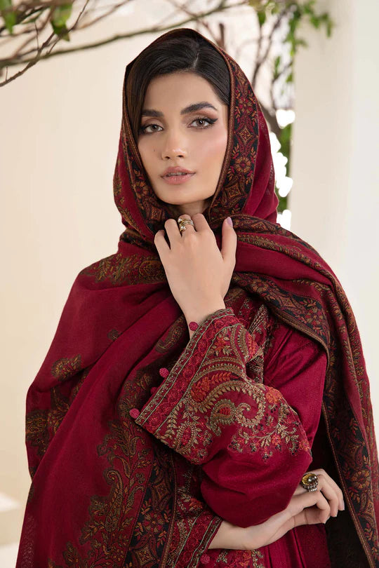 MARIA.B-UNSTITCHED 3PC KHADDAR EMBROIDERED SUIT-PK-3268