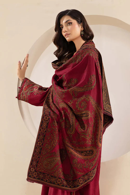 MARIA.B-UNSTITCHED 3PC KHADDAR EMBROIDERED SUIT-PK-3268