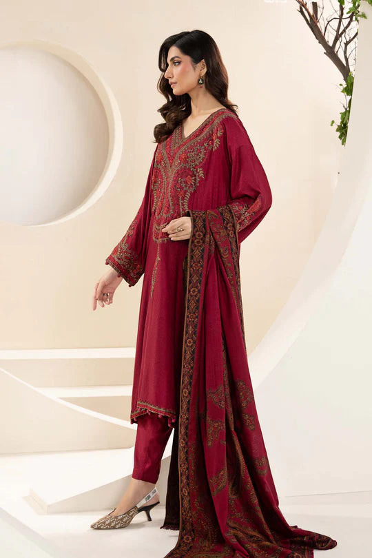 MARIA.B-UNSTITCHED 3PC KHADDAR EMBROIDERED SUIT-PK-3268