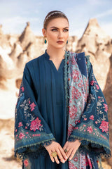 MARIA B - 3PC DHANAK EMBROIDERED SHIRT WITH KOTARAI PRINT SHAWL AND TROUSER -EP-5318