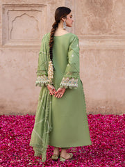 MAHNUR-UNSTITCHED 3PC LAWN EMBROIDERED SUIT-PK-4538