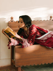 MAHNUR-UNSTITCHED 3PIECE LAWN EMBROIDERED SUIT-PK-4700