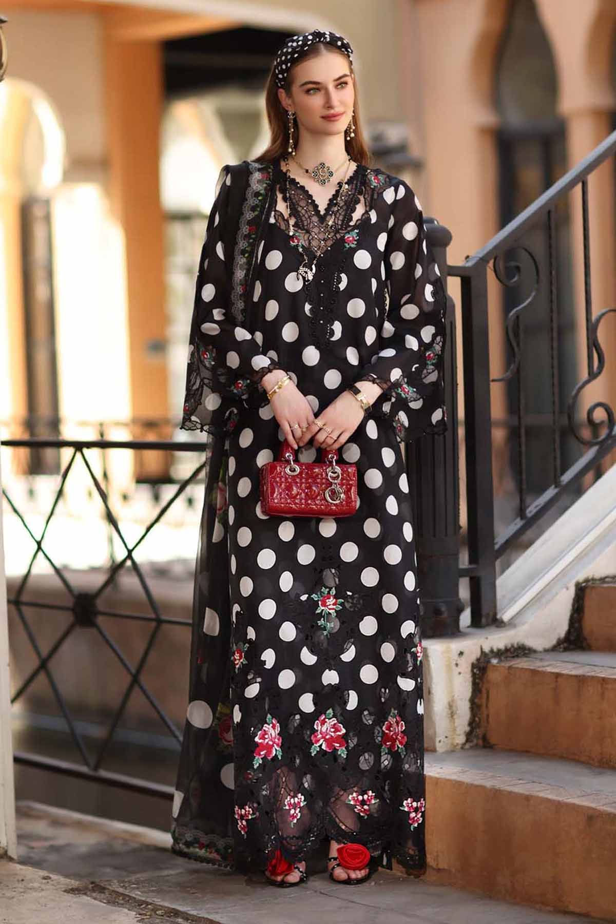 MARIA.B-UNSTITCHED 3PC LAWN PRINTED EMB SUIT-PK-05