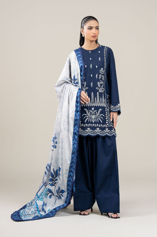 MARIA B- UNSTITCHED 3PC DHANAK EMBROIDERED SUIT-PK-5748
