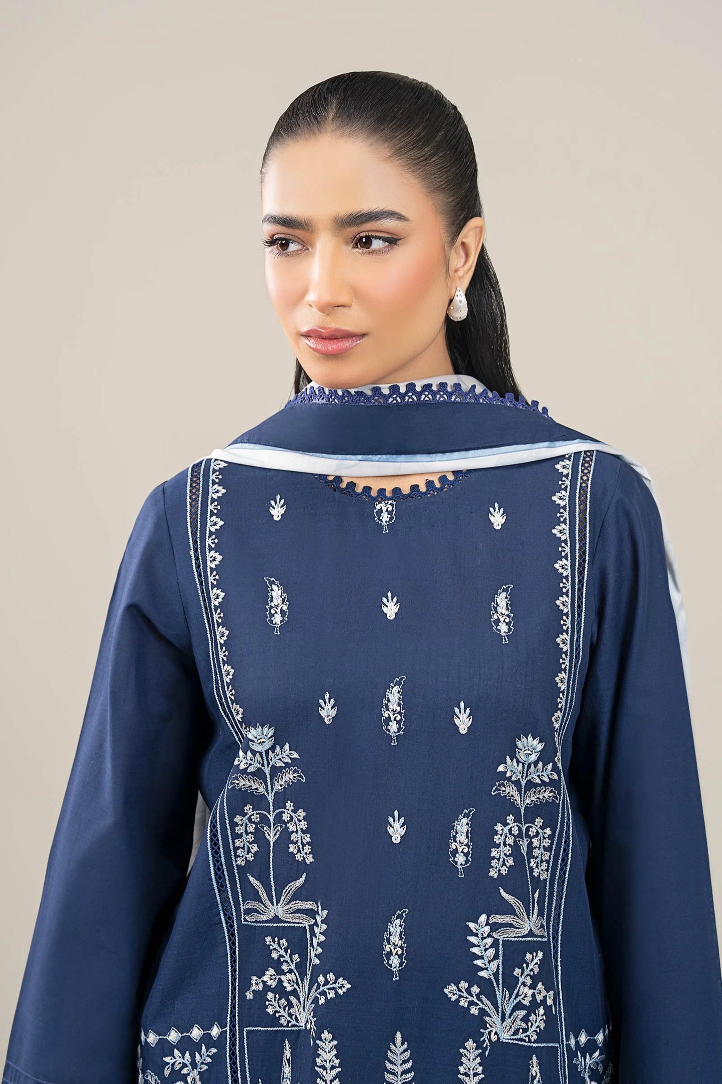 MARIA B- UNSTITCHED 3PC DHANAK EMBROIDERED SUIT-PK-5748