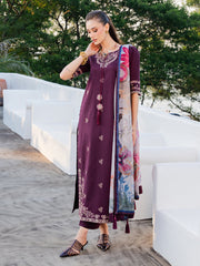 IZEL-UNSTITCHED 3PC LAWN EMBROIDERED SUIT-PK-4839