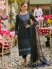 MAHNUR-UNSTITCHED 3PC LAWN EMBROIDERED SUIT-PK-4738