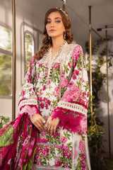 MARIA.B-UNSTITCHED 3PC LAWN PRINTED EMB SUIT-PK-5725