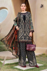 MARIA.B-3PC LAWN EMBROIDERED PRINTED SHIRT WITH CHIFFON PRINT DUPATTA AND PRINT TROUSER-PK-5662