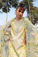 MARIA.B-UNSTITCHED 3PC LAWN PRINTED EMB SUIT-PK-037