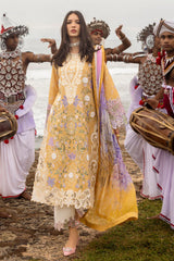 MUSHQ-3PC LAWN EMBROIDERED SHIRT WITH CHIFFON PRINTED DUPATTA & TROUSER-PK-4618