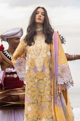 MUSHQ-3PC LAWN EMBROIDERED SHIRT WITH CHIFFON PRINTED DUPATTA & TROUSER-PK-4618