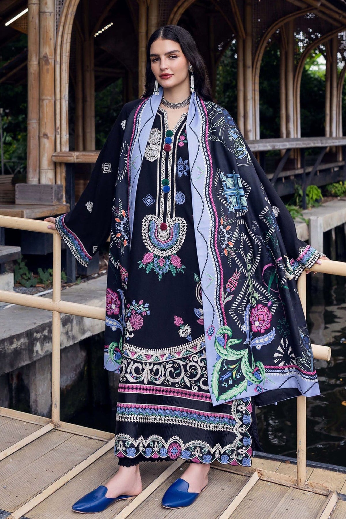 MUSHQ-UNSTITCHED 3PC DHANAK EMBROIDERED SUIT-PK-4415