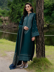YARDS-UNSTITCHED 3PC DHANAK EMBROIDERED SUIT-PK-5272
