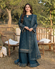 JADE-UNSTITCHED 3PC LAWN EMBROIDERED SUIT-PK-3723