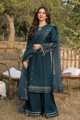 JADE-UNSTITCHED 3PC LAWN EMBROIDERED SUIT-PK-3723