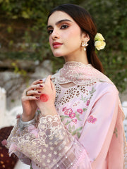 MAHNUR-UNSTITCHED 3PC LAWN EMBROIDERED SUIT-PK-4643